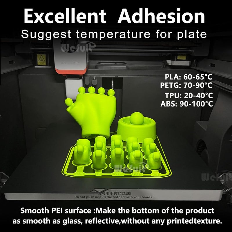 Wefuit JUUPINE Kobra S1 Build Plate 264x276mm Double Sided PEI Build Plate Smooth &Textured PEI Sheet Printing Platform Flexible Spring Steel Sheet Compatible with Anycubic Kobra S1 Combo 3D Printer - Image 2